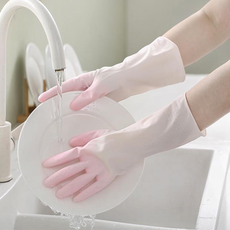 Tingle Durable Two-Tone Rubber Cleaning Gloves
