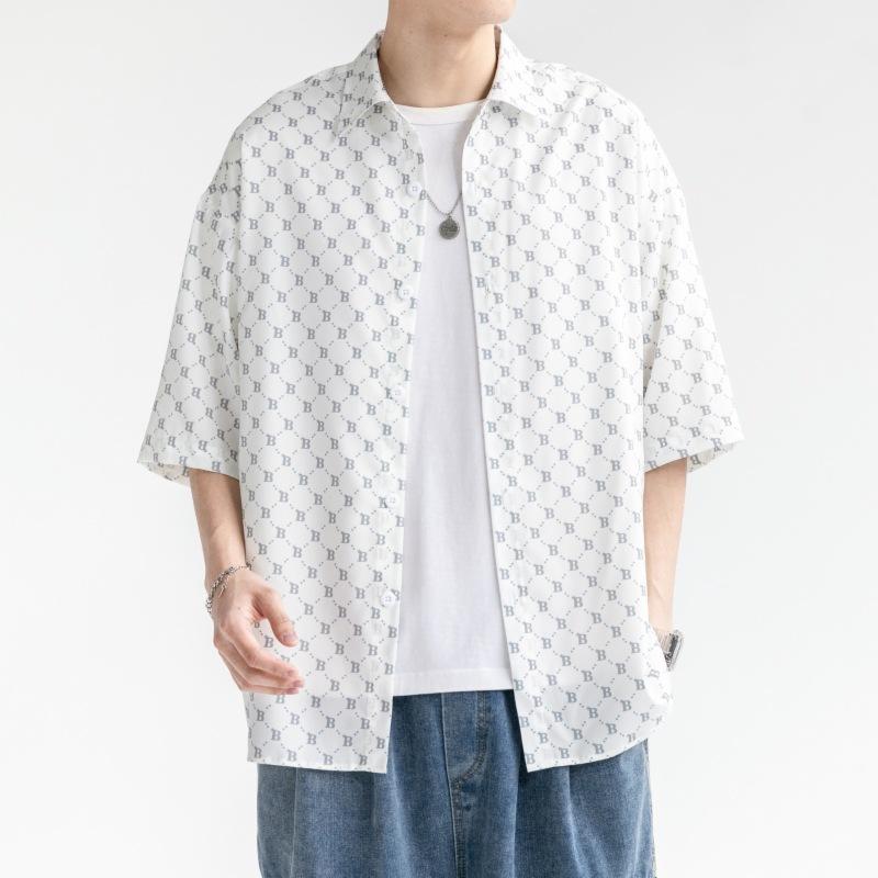 Summer New Men's Shirt Men's Port Fashion Casual Men's Short-sleeved Shirt Men Fashion