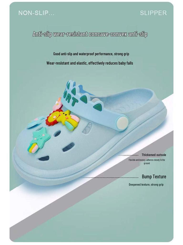 Kids' Breathable Cartoon Closed-Toe Summer Sandals - Lightweight Outdoor Shoes for Boys & Girls