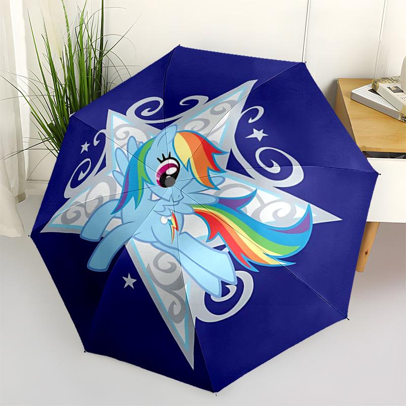 1pc Rainbow Dash Automatic Folding Umbrella, 8-Rib Outdoor Umbrella, Festival Gift for Fans, Travelers, Daily Use, Perfect Present.F067