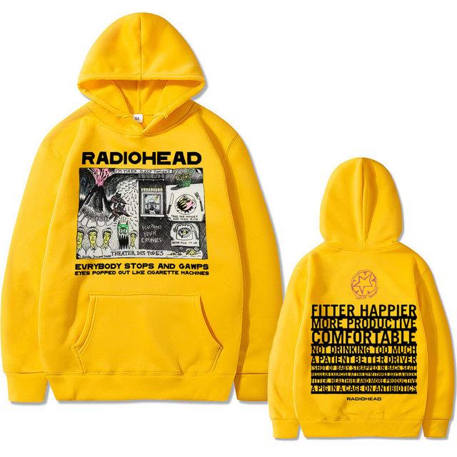 Mikiny s kapucí Britské vintage rockové kapely Radiohead Všichni se zastaví a zírají Oči vylezlé jako cigareta