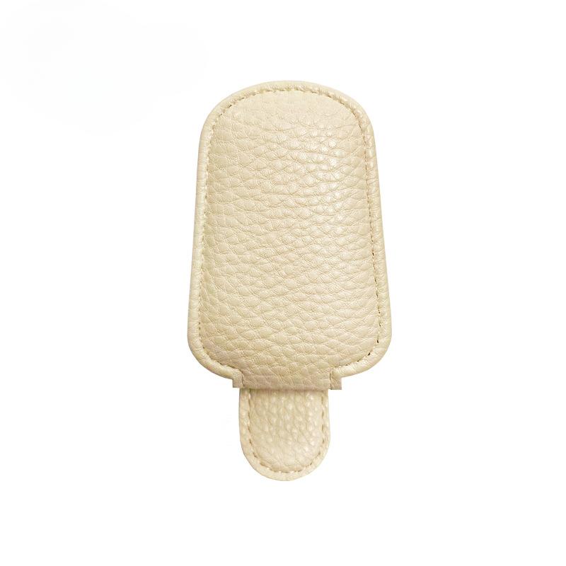 Premium Leather Car Glasses Holder - Luxury Visor Mount with Multi-Card Storage