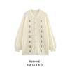 Women's 2025 Spring Jacquard Diamond Knit Cardigan Sweater - European & American Style