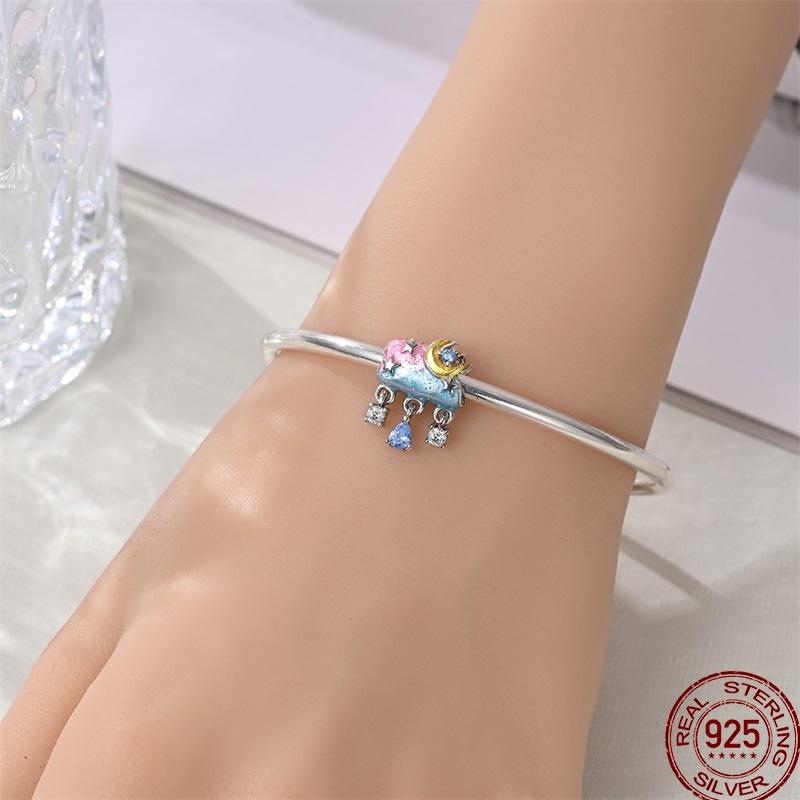 Copper Rainbow Hearts Charms Sun Clouds Rain Lightning Beads Fit Original Bracelet Diy For Women Fine Jewelry Gift