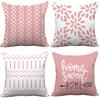 Modern Simple Nordic Style Plush Sofa Pillowcase Small Flower Letter Print Ins Macaron Color Pillowcase