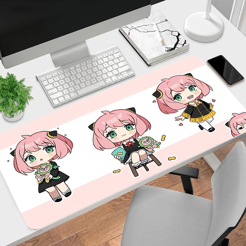 1Pc Chibi Characters Collection Gaming Mouse Pad Keyboard Desk Mat Non-slip Rubber Lock Edge Waterproof Computer Mousepad for Office Home Decor Y1668