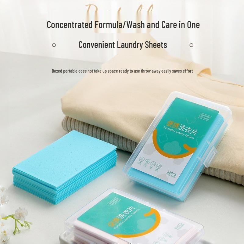 Tragbare konzentrierte Waschmittelblätter - Einweg, Fleckenentfernend, Wasserlöslich, Langanhaltender Duft.