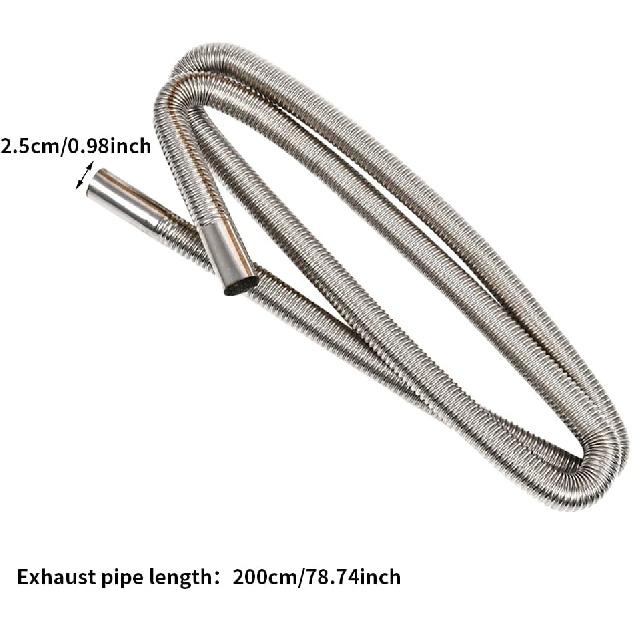 EKDJKK Parking Air Heater Exhaust Pipe, Stainless Steel Exhaust Pipe Inner Parking Air Heater Fuel Tank Diesel-Gas Vent Hose (Size:200cm/78.74in)