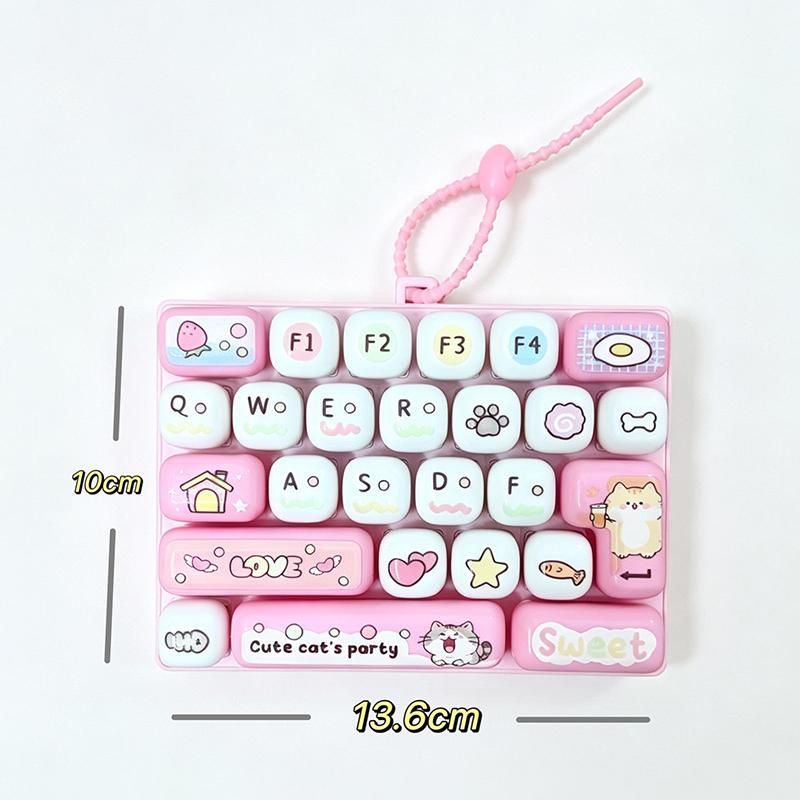 1Pcs 2026 Cute 26-Key Stress-Relief Keyboard Creative Mechanical Healing Hanging Decoration Small Gift Accessory