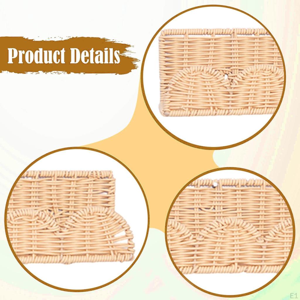 Woven Hanging Basket Organizer Decor Practical Wall Mount Pastoral Holder Decorative Storage
