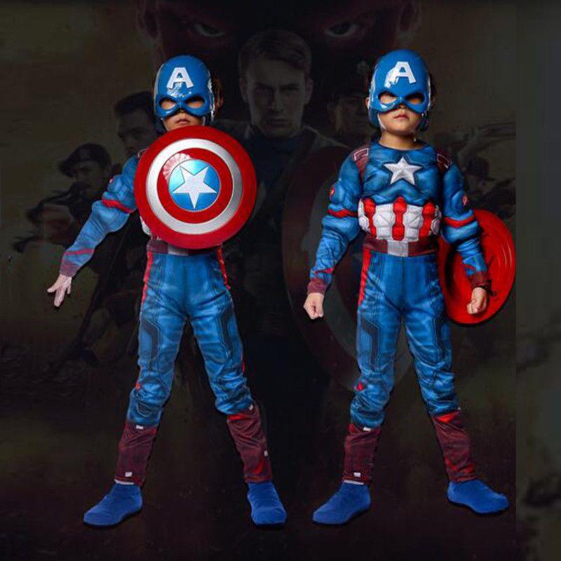 Premium Quality Kids Captain America Costume For Super Hero Avengers Fans