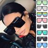 Women's Flat Top Large Steampunk Square Frame Oversize Sunglasses With Uv Protection