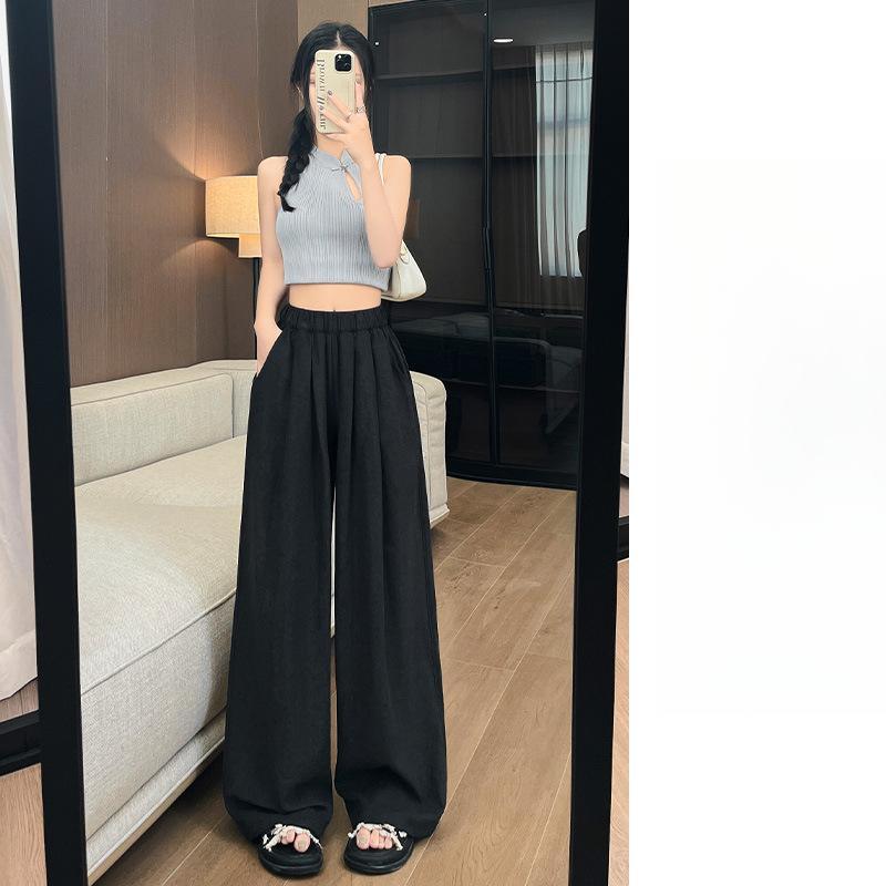 

Белые брюки Женские Летние Новые Маленькие С высокой талией Широкие брюки XL