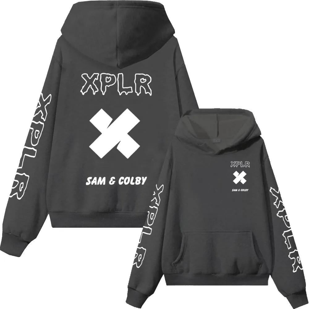2025 nueva sudadera Xplr Sam and Colby Chainlink Merch ropa deportiva estampada en forma de corazón para hombre y mujer jersey de manga larga