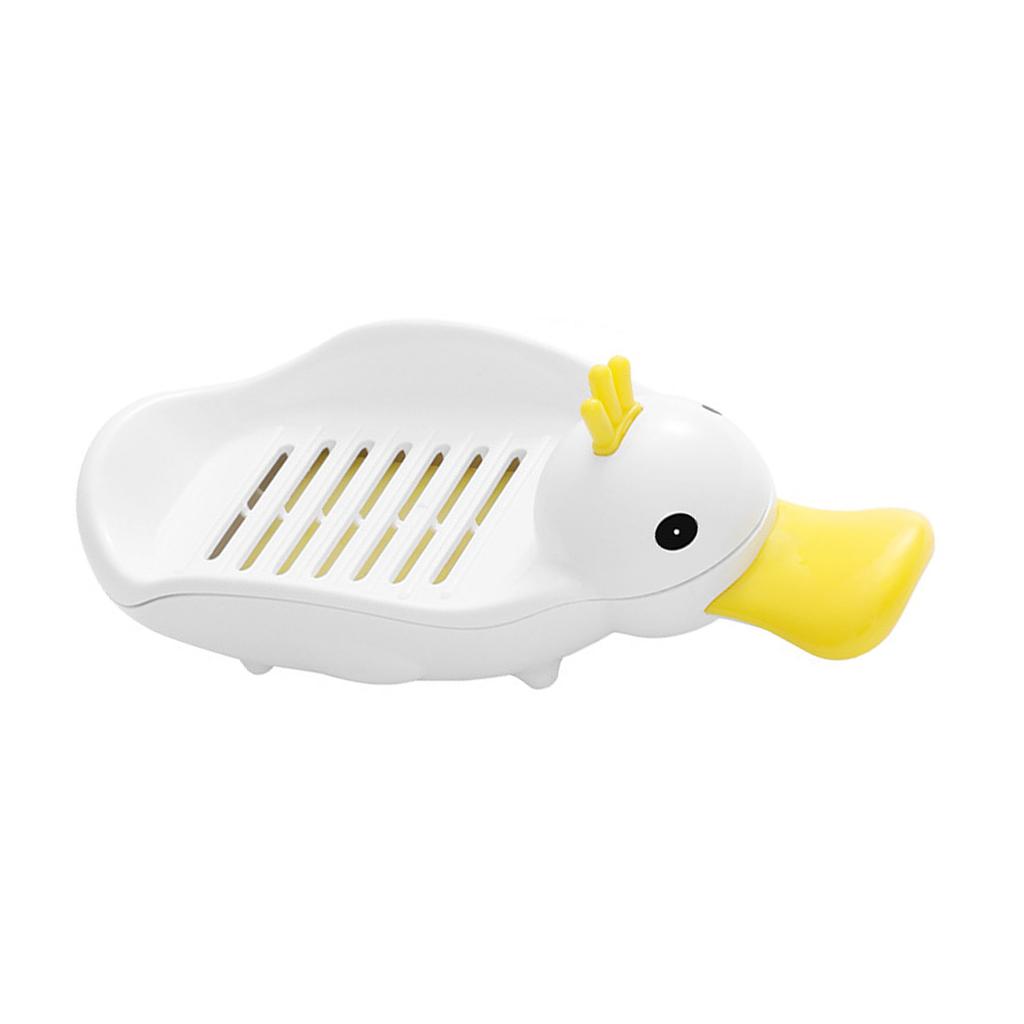 Duck Soap Dish Household Cartoon Double Drain Yellow Duck Shape Soap Rack for Bathroom