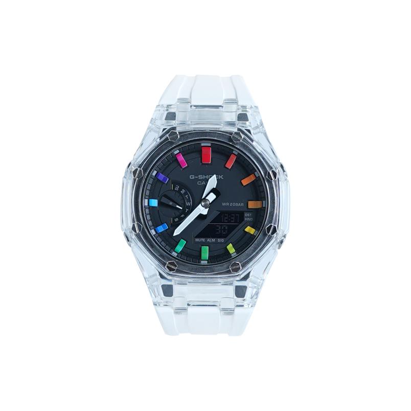 CASIO Men Liquid Crystal/Analog Dual Display Series 48.5mm Black Watch GA-2100-1A-