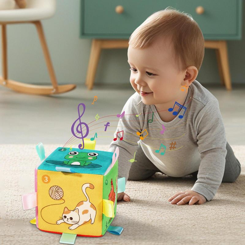 Toddler Music Toy Cube Light up Music Toy Soothing Toddler Cube Featuring Animal Patterns Fine Motor Skills Improver Boys Girls