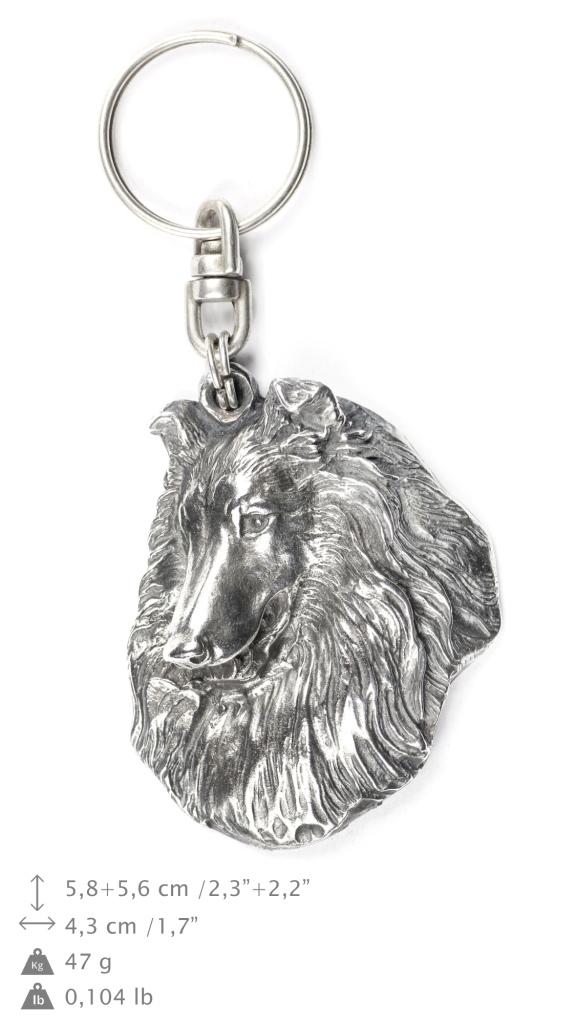 Collie Rough, Long-Haired Collie - Silver-plated Dog Pendant, Handbag Decoration, Backpack Pendant by Art-Dog Brand