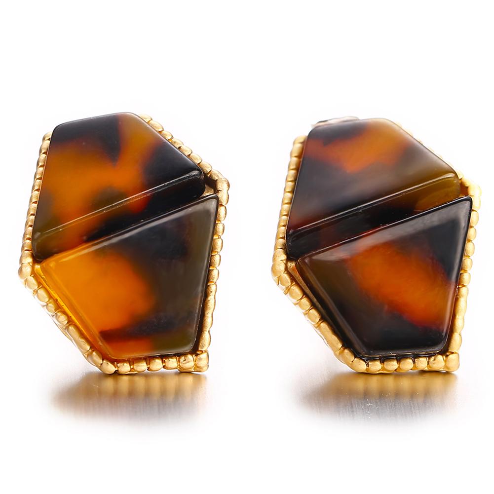 Women Retro Punk Style Simple Acrylic Irregular Leopard Pattern Earrings