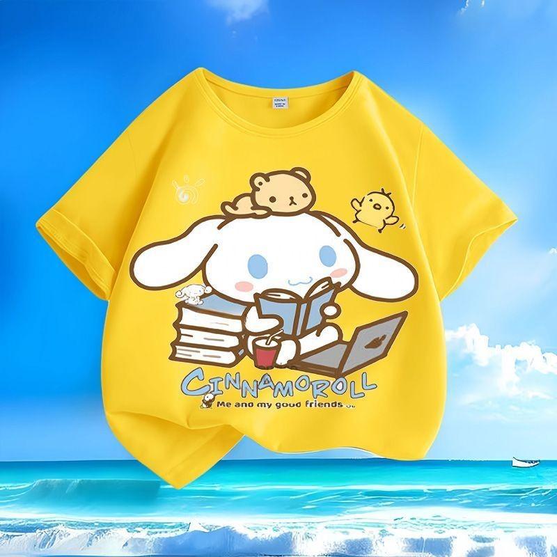 

Summer New Big Ear Dog Print Children s T-shirt, Fashionable Print, Round Neck, Breathable 100