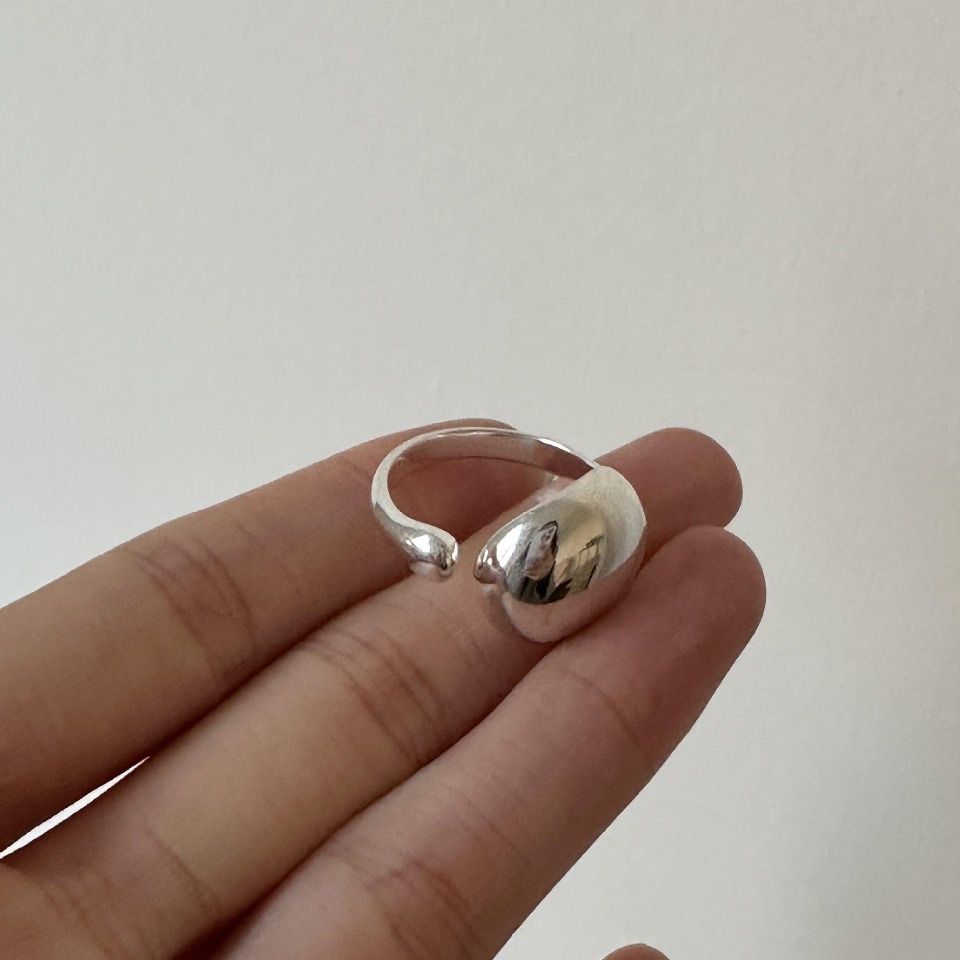

European and American Irregular Egg Surface Bright Ring - Women s Cold Style Open Ring, Simple Personality, Internet Celebrity Index Finger Fashion. Adjustable Open