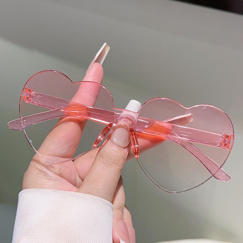 1/7 Pcs Rimless Heart Shaped Kids Sunglasses New Gradient Multi-color Children Sun Glasses Ins Stylish Design Cute Decor Shades