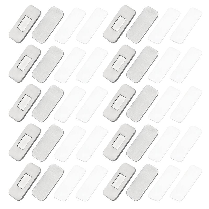 Durability Stainless Steel Door Stoppers for Cabinets Powerful Magnets Wardrobe Adhesive Mount Simple Setups