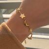 Yori Trendy Star Moon Bracelet Stainless Steel Metal Texture 18K Plated Waterproof Women Statement Jewelry 2025