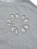 Women's Flower Beaded Hollow-Out Pullover Hoodie, Round Neck Loose Casual Autumn Top