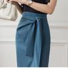 Fashion Spring And Summer Fashion Bandage One Step Hip Skirt Women Clothes Blue Black Skirts Formal