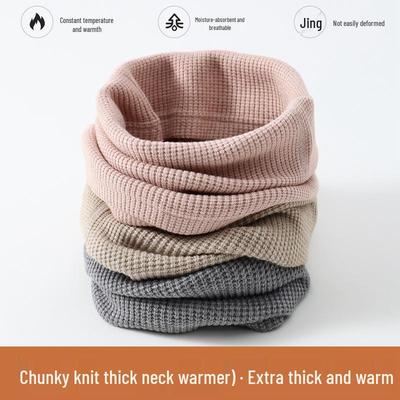 Klobiger Woll-Schal mit vertikalen Streifen und hohem Kragen – Herbst/Winter Kälteschutz-Dickey