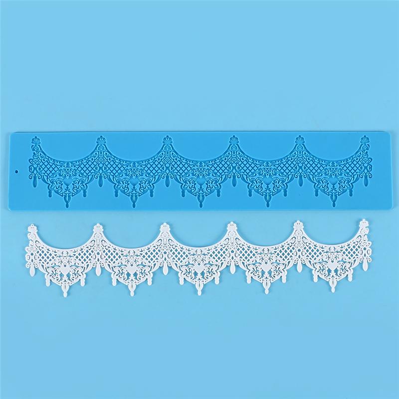 

Aomily 3D Multiple Styles Flower Lace Mold Cake Border Decoration Tools Fondant Cake Food Grade Silicone Mat Baking Flower Molds