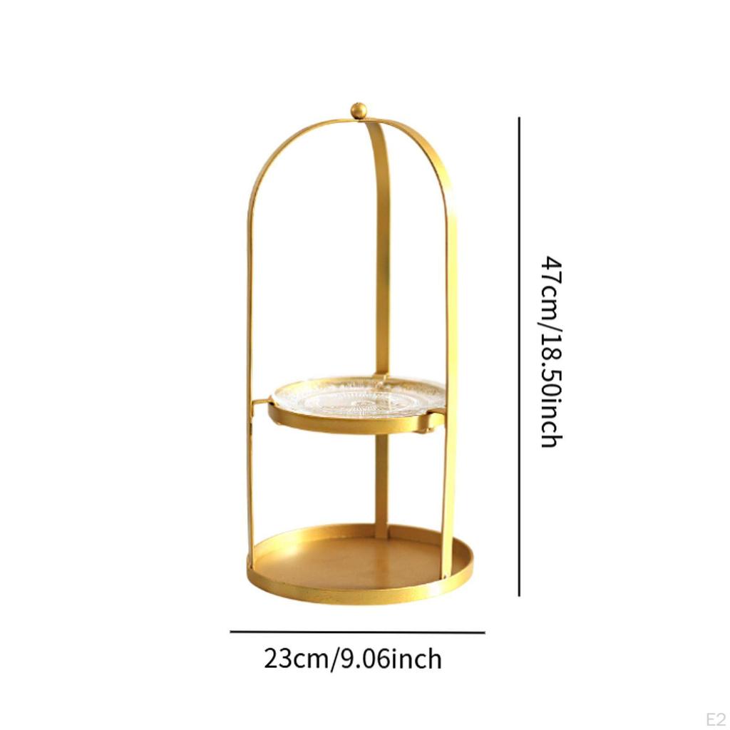 2 Tier Cake Stand Plant Shelf Sturdy Multifunctional Dessert Holder Cupcake Tower for Bottles Jars