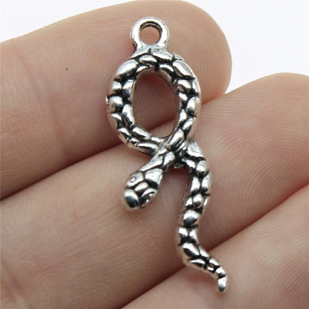 20pcs Animal Snake Charms Cobra Pendant For Jewelry Making DIY Crafts Making Findings Handmade Tibetan Jewelry
