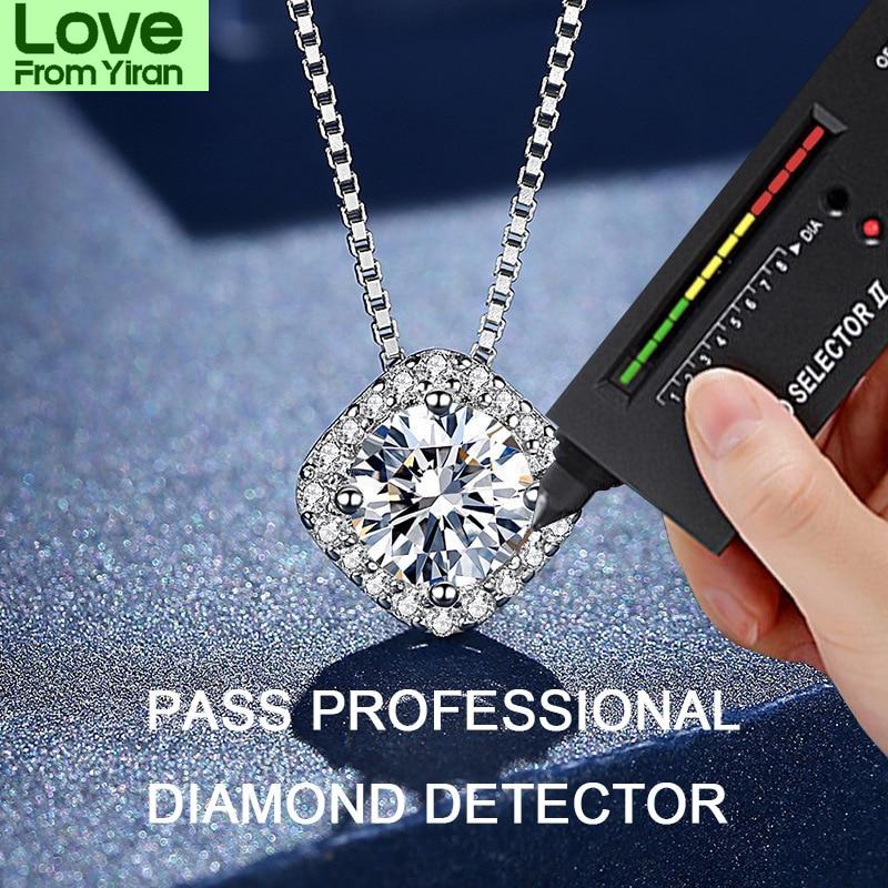 D Farge Laboratoriedyrket Diamant Halskjede 925 Sterlingsølv Delikat Moissanitt Halskjede For Kvinner Smykker Bryllupsjubileumsgave