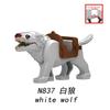 MOC Medieval Wolf Building Blocks Castle Army Knight Soldiers Figures Mount Animal Bricks Toys Gift DF004
