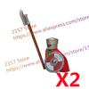 MOC Medieval Figure Building Block Castle Templar Knights Armor Militia Soldiers Gunners Shield Helmet Assembling Brick Toys S26