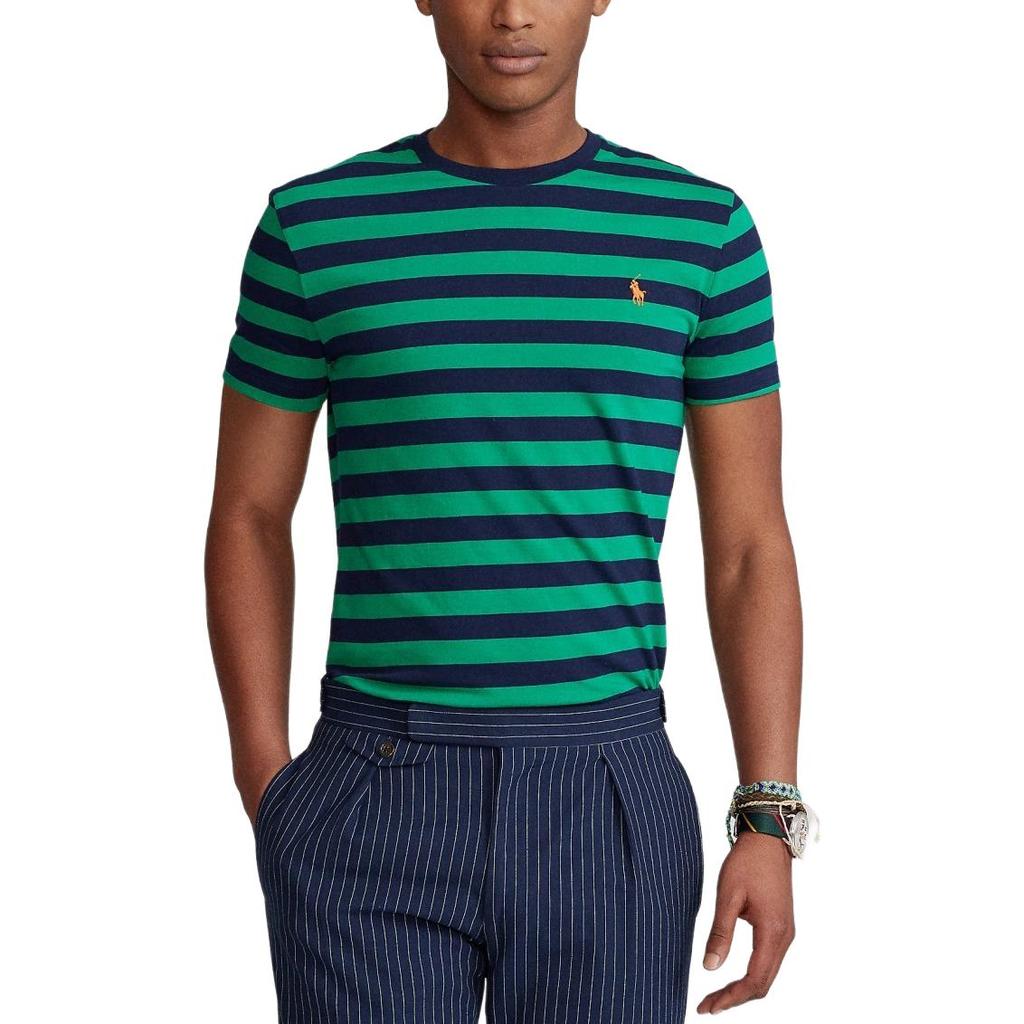 Polo Ralph Lauren Custom Slim Fit Striped Knit Short Sleeve T-Shirt Men Tops 710823560-003