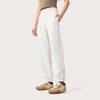 Li Ning Sports Lifestyle Series Solid Color Mid Waist Breathable Versatile Jogger Knit Sports Pants Women bottoms Off-White AKLV202-1