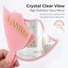 Precision Lash Extension Mirror HD Glass With Comfort Handle Portable Makeup Tool for Travel Eyelash Grafting