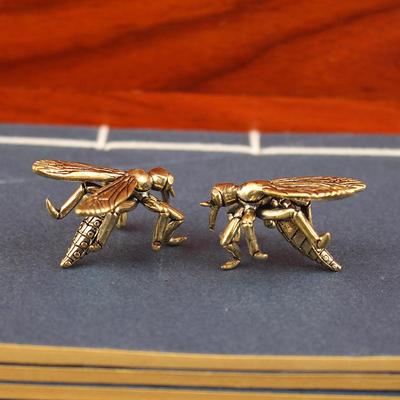 Massive Messing Mückenstatue Vintage Insektenskulptur für Heim- Büro- Schreibtischdeko Einzigartiger Gesprächsanlass und Geschenk