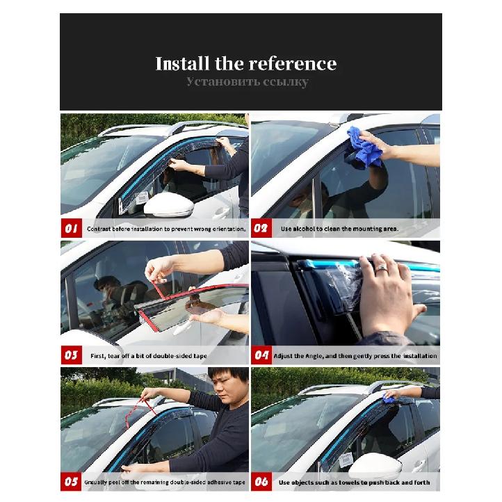 For Nissan March Micra 2010-2022 Outer Trim Chrome Accessories Deflectors Visors Rain Guard Door Visor Vent Shades Ventvisor