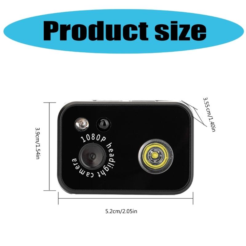 1080P Tragbare Stirnlampe Kamera mit 2MP Objektiv Lange Akkulaufzeit Outdoor Action Camcorder für Outdoor Nachtexploration