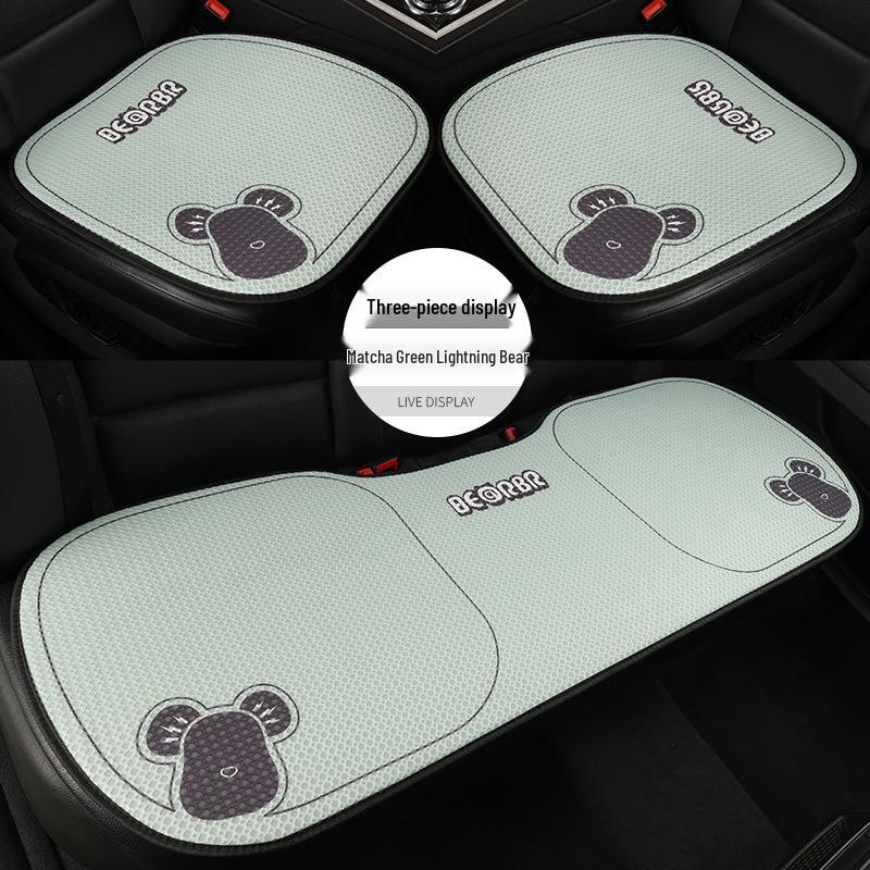 Universal Cartoon Linen Car Seat Cushion - Warm, Stylish, Four Seasons Comfort