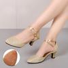 Zapatos de Baile de Salón para Mujer Zapatos de Baile Latino Dama Punta Cerrada Zapatos de Salsa Tacón Bajo Zapatos de Baile Latino Mujer 3.5cm/5.5cm