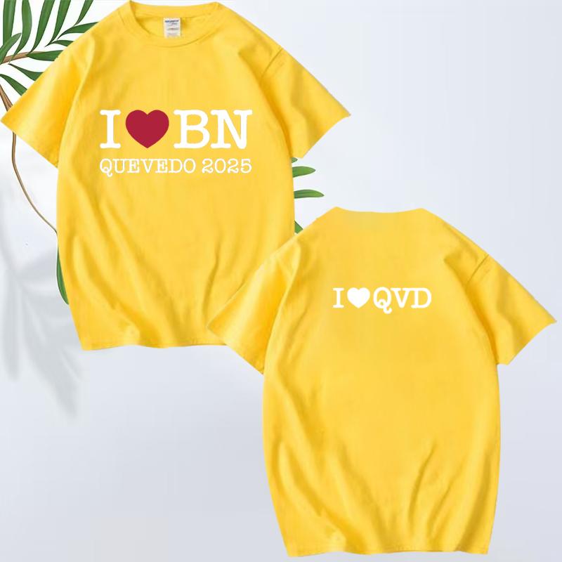 Love Bn Quevedo Fashion T Shirt Men Women Fashion Loose Funny Oversized 100% Cotton Short Sleeve Summer Print Unisextops