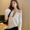 Autumn 2025 Women's Versatile Off-Shoulder Long-Sleeve Top
