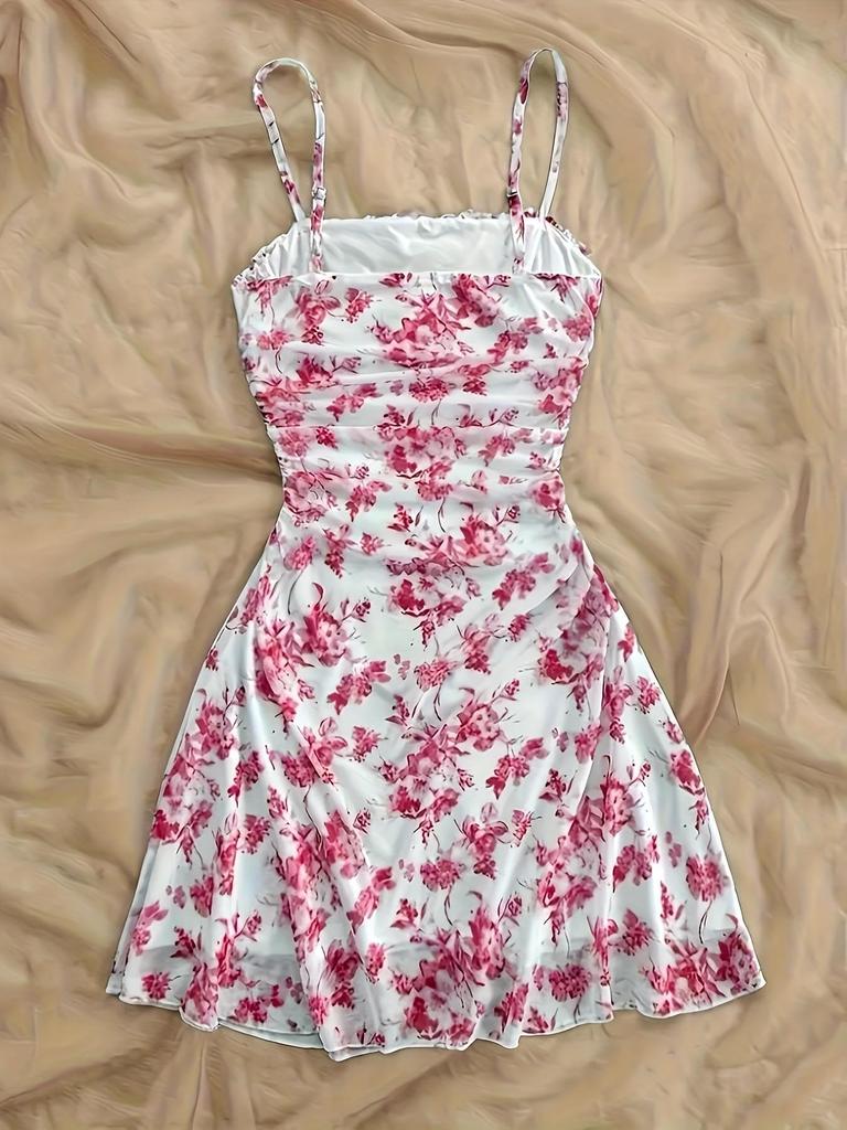 2026 Chic French Floral Slip Dress: Waist-Cinching Summer Fashion