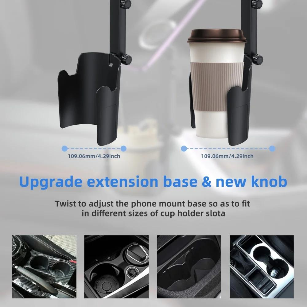 Car Cup Holder Phone Mount Universal Adjustable Long Arm Magnetic Cell Phone Stand Drink Cup Holder for MagSafe iPhone Samsung
