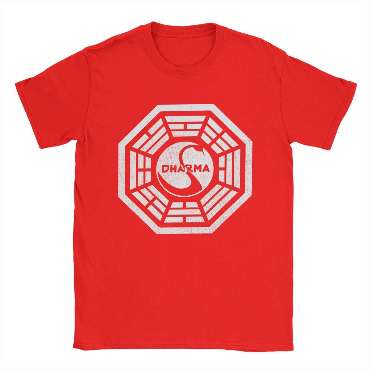 Мужские футболки Dharma Initiative Новинка 100% хлопок Футболки с коротким рукавом Футболки с круглым вырезом Одежда Большой размер S